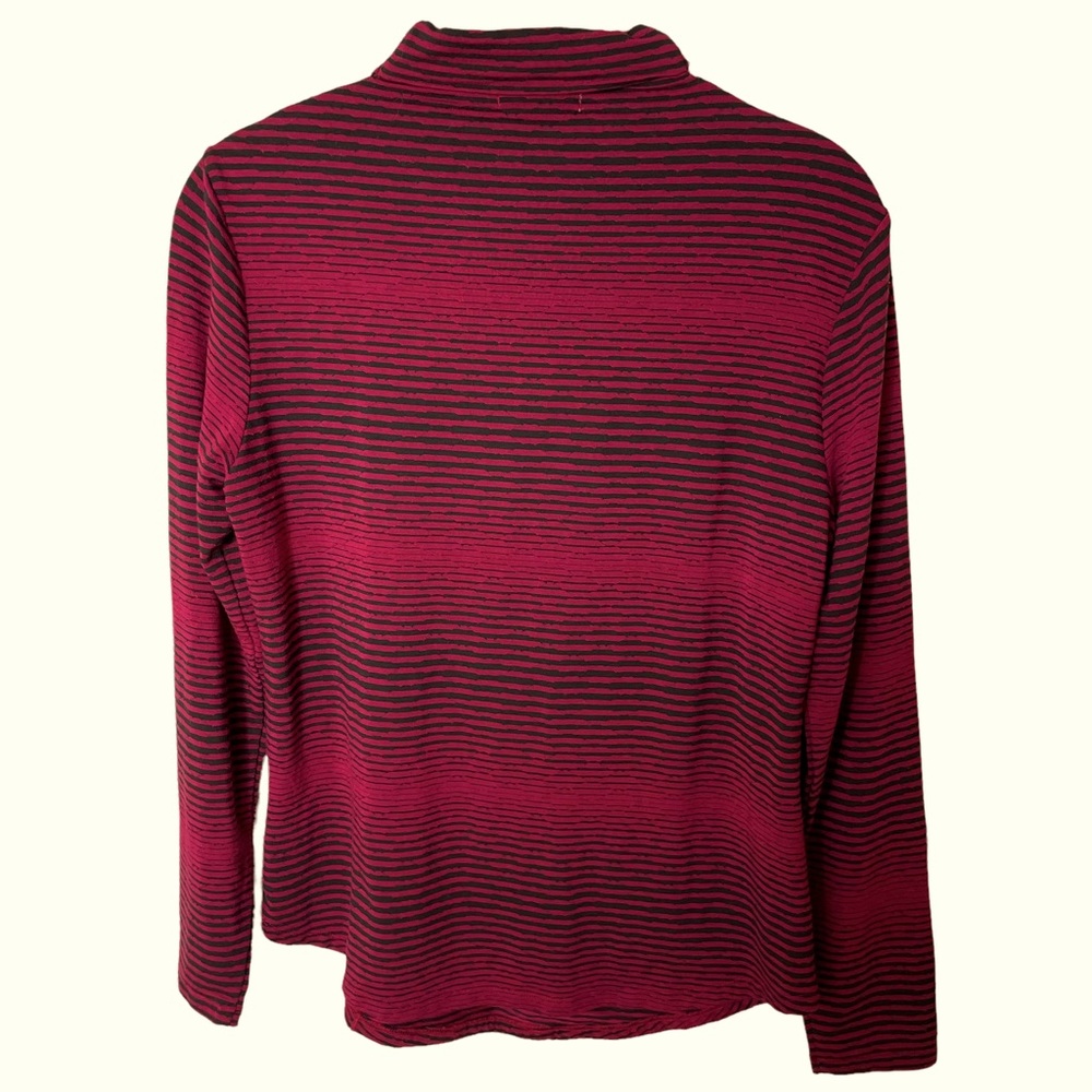 Habitat Black Dark Red Knit Pullover Top XS - Picture 2 of 5